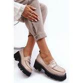 Mocassins en cuir pour femme - Beige